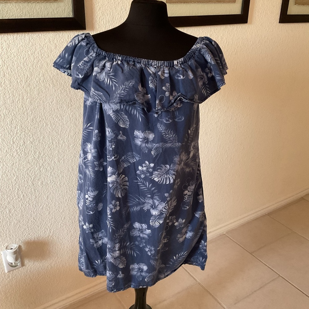 Tommy Bahama Disney Parks Blue Floral Top